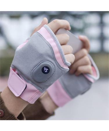 Electric Rechargeable Fingerless Heating Writing Gloves for Students Cordless Heating Gloves Prevent Freezing Hand Warmer for Indoor and Outdoor Heating Gloves for Men Women and Kids Pink