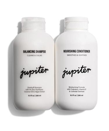 Jupiter Color Safe Dandruff Shampoo and Conditioner - Relieves Dry  Flaky  Itchy Scalp - Sulfate Free - Vegan - Dry Scalp Shampoo and Conditioner - 9.5 fl oz each