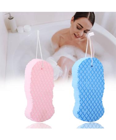 XJSGS Exfoliating Bath Sponge 2Pcs 3D Shower Brush with Sticky Hook Spongelle for Baby  Kids  Adults
