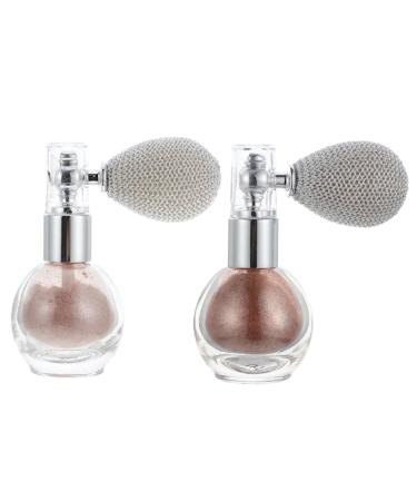 Beavorty 2pcs Spray Glitter Highlighter Shimmer Powder Body Powder Highlighting Powder Flash Blush Powder 1 count (Pack of 1) Assorted Color