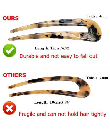 U Shaped Hair Pins French Hairpin Vintage Forks Sticks Bobby Pin Kit for Updo Bun Women Girls Hairstyle Hair Accessories 4 Pieces (Black) - Buy Online on GoSupps.com