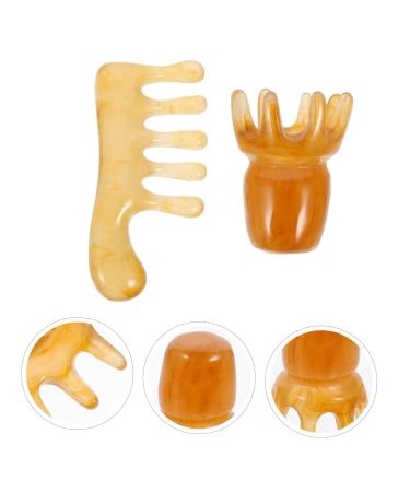 Buy Magiclulu 2ST Massage Comb - Jade Scalp Scraping & Gua Sha Hair Comb for Muscle Pain Relief | Manual Scalp Massage Device - Buy Online on GoSupps.com