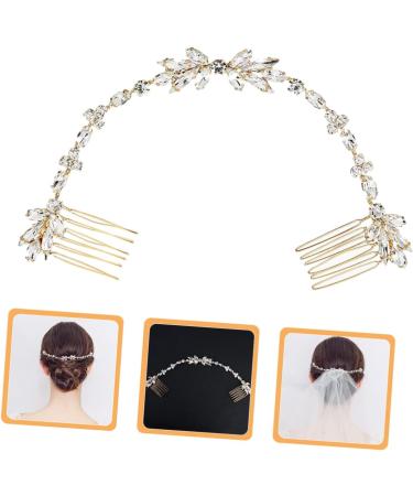 Angoily Bridal Wedding Comb Styling Comb Womens Hair Clips Accessories for Hair Bridal Hair Vines Hair Styling Accessories Hair Comb Blush Gold Hairpieces Zircon Soft Chain Bride Modeling - Buy Online on GoSupps.com
