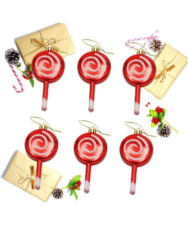 Zerodeko 6pcs Christmas Ornaments Diy Bag Lollipop Pendant Christmas Window Pendant Simulated Lollipop Pendant Holiday Pendant Christmas Tree Decor Accessory Window Trim Candy Dusting Child - Buy Online on GoSupps.com