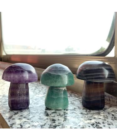 Gemstones for Decoration 1PC Natural Big Green Purple Fluorite Mushroom Shaped Polished Stone DecorNaturalStones and s Aura ningxiao - Buy Online on GoSupps.com