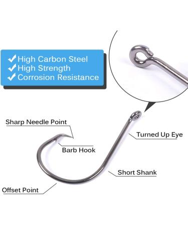 UCEC Circle Hooks 2X Strong Custom Offset Sport Fishing Hooks 150pcs/box - High Carbon Steel Octopus Hooks in Sizes #1-8/0 - Buy Online on GoSupps.com
