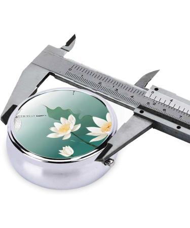 Dragonfly & Water Lily Mini Round Pill Box | 3 Compartment Travel Organizer | Portable Medicine Case for Home & Office - Buy Online on GoSupps.com