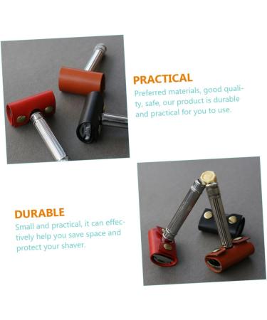 Plafope Leather Razor Storage Case - 2-Piece Protective Shell for Smooth Razor | Durable Brown 8.5x4.5cm - Buy Online on GoSupps.com