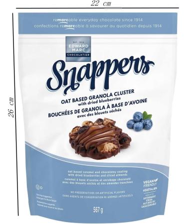 Snappers Oat Based Granola Cluster with Dried Blueberries Oat Based Caramel and Chocolatey Coating - 567 Grams - Buy Online on GoSupps.com