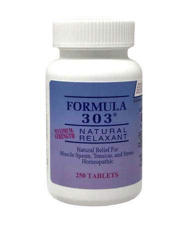 Dee Cee Labs Formula 303 Maximum Strength All-Natural Relaxant Tablets, 250 Tablets All-Natural Muscle Relaxant containing Magnesium for Sore Muscles, Passion Flower for Serotonin, and Valerian Root for Relaxation and Pain