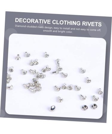 NUOBESTY 200 Sets Diamond Stud Rivets Silver Luggage Leather Studs DIY Accessories Leather Goods Clothing 1X1X1CM As Shown - Buy Online on GoSupps.com