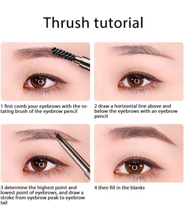 Maedack Eyebrow Pen - 1PCS Makeup Double Head Automatic Eyebrow Pencil Natural Waterproof Lasting Eyebrow Pen with Eyebrow Brush brown - Buy Online on GoSupps.com