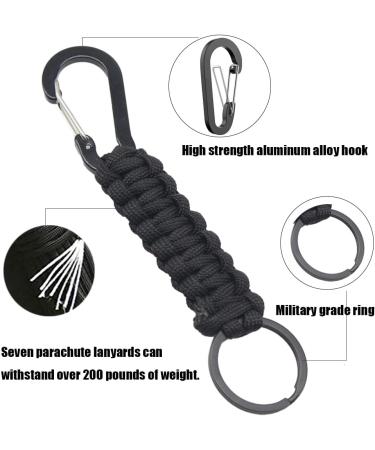 Shop LJFEA Paracord Keychain Set - 2 Pieces with Carabiner Hook | Perfect for Keys Bottles Camping & Outdoor Adventures - Buy Online on GoSupps.com