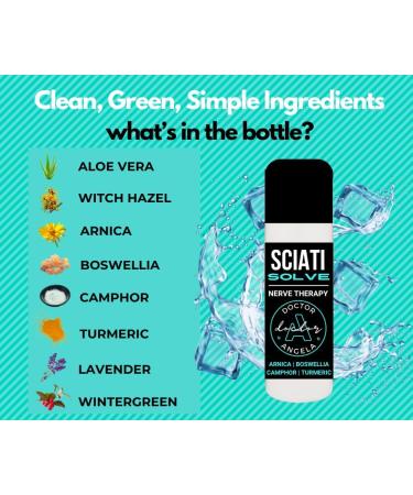 Dr. A's Sciati-Solve Sciatica Relief Roll-On All-Natural Organic Formula with Arnica Turmeric Frankincense Wintergreen Fast-Acting Cooling Essential Oils for Nerve Leg & Lower Back 3oz - Buy Online on GoSupps.com