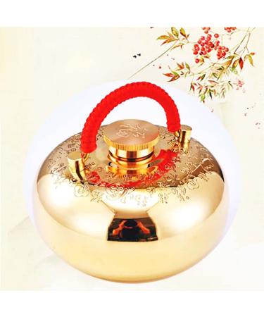 Copper hot water bottle with reference 2l/1.0l/1.0l/3l bed bottle heat bottle with cover for children adults hot water Bottle for pain relief and cold winter days (size: m)