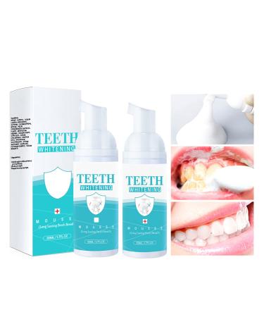 2PCs Teeth Whitening Mousse Foam Refreshing Breath Deep Cleaning Toothpaste Fresh Breath Ultra-fine Mousse Whitening Toothpaste Foam Oral Care Toothpaste Mouthwash