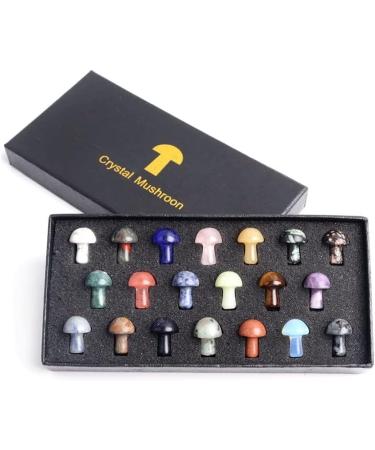 Natural Crystal Rough 20pcs Crystal Mini Mushroom Box Natural Stone Mineral SpecimenReiki Gemstone Home Aquarium Decor Suitable for Home Natural Stones Material random 1box - Buy Online on GoSupps.com