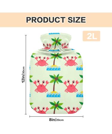 Mnsruu Cartoon Crab Hot Water Bottle 2L | Gift for Women & Kids | Christmas Hot Water Bottle Cover - Buy Online on GoSupps.com