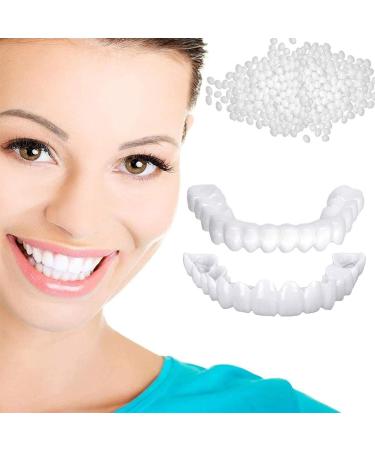 Fluktrix 2 pairs of snap-in-veers teeth artificial teeth immediate veneers prosthesis teeth for men and women temporary smile cosmetic teeth immediate tooth excavation