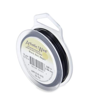Artistic Wire, 22 Gauge / .64 mm Tarnish Resistant Colored Copper Craft Wire, Black, 15 yd / 13.7 m 22 Gauge / .64 mm Black