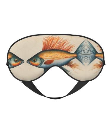 Safflower Flying Fish Print Ultra-Soft Light-Blocking Eye Mask for Optimal Comfort and Restful Sleep