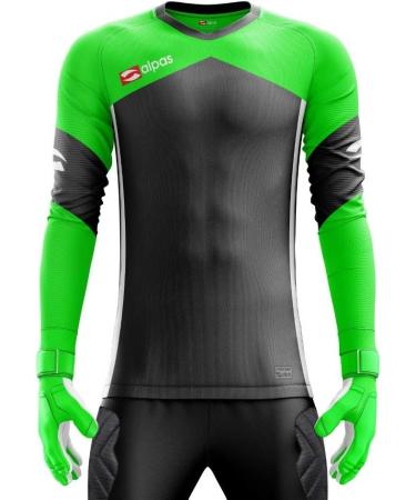 Alpas Goalkeeper Set - Dynamic Jersey & Pants in 3 Colors | All Sizes Available - New Anthracite/Light Green - Buy Online on GoSupps.com