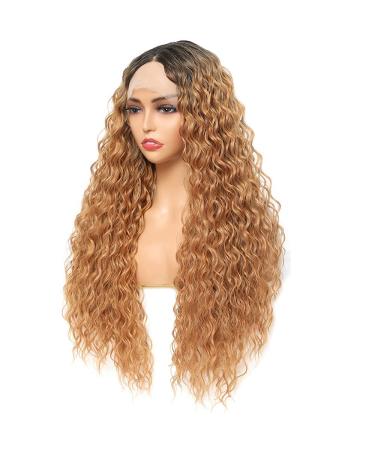 Sylhair 30 Curly Lace Front Wig for Black Women - Ombre Red Brown Synthetic Hair with Transparent Lace - Buy Online on GoSupps.com