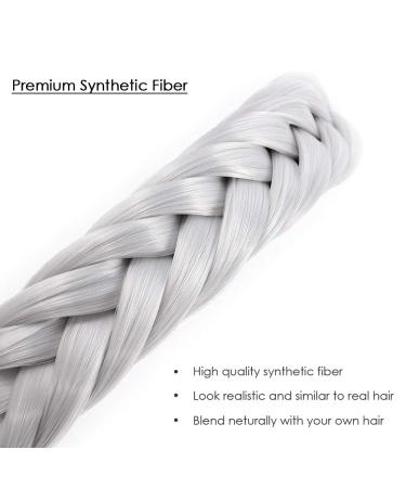 Braided Headband With Teeth Fishtail Braid Hairband - Synthetic Hair Hoop Extension for Women - Silver Gray - 48g - Buy Online on GoSupps.com