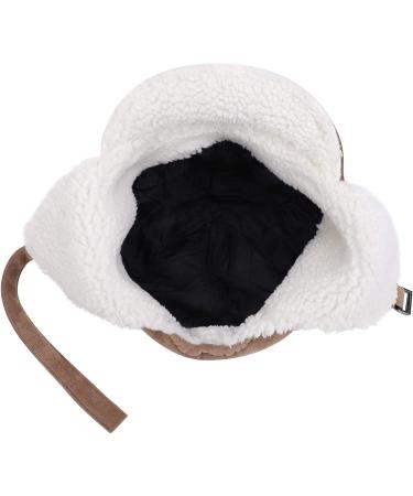 Windproof Coldproof Faux Fur Ushanka Russian Hat | Winter Earflap Hat for Adults & Elders | Thick Plush Lining | Ski & Hunting Trapper Hat - Khaki - Buy Online on GoSupps.com