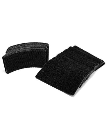 Strenco 2x4 Hook and Loop Strips - 15 Sets | Heavy Duty Black Sticky Back Fastener with Adhesive - Buy Online on GoSupps.com