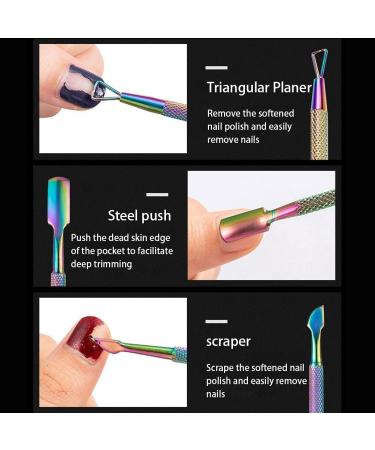 2pcs Nail Cuticle Pusher and Cutter Set Stainless Steel Double Ended Cuticle Pusher Nail Polish Remover Tool for Fingernails and Toenails Skin Scraper Manicure Tool (Silver) Nice and Practical - Buy Online on GoSupps.com