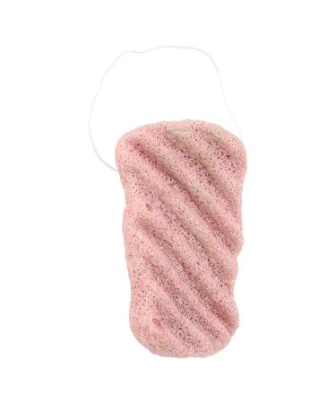Konjac Sponge - Long Wave Type Big Size Body Konjac Wash Face Flutter Naturals Facial Body Care Sponges Dry 6 Colors(Pink)
