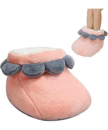 Brojaq Heated Foot Warmer - Washable Slipper Style Rechargeable Cold Weather Accessory for Work Read Travel - Cozy Pink Comfort - Buy Online on GoSupps.com