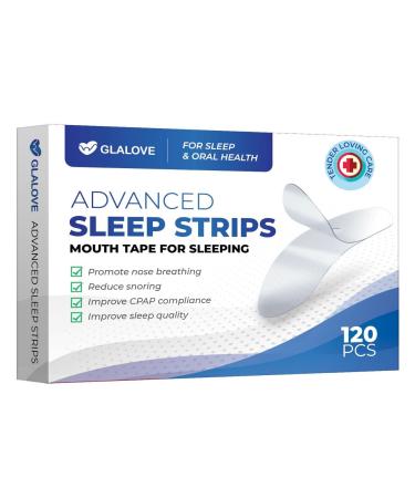 Glalove Advanced Mouth Tape for Sleeping  120Pcs Mouth Strips for Less Mouth Breathing  Mouth Tape  Sleep Tape  Mouth Tape for Snoring Reduction  Mouth Strips for Sleeping Apnea