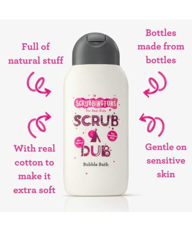 Scrubbington Scrub A Dub Cotton Soft Bubble Bath for Kids - Aloe Vera & Cotton Extract | 4 x 250ml - Perfect for Sensitive Skin | International Shipping - Buy Online on GoSupps.com