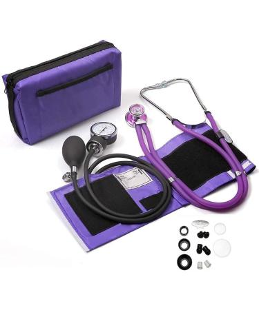 Uni Instrumed Professional Aneroid Sphygmomanometer with Sprague Rappaport Stethoscope Manual Blood Pressure Monitor for Upper Arm Adult Size Cuff Zipper Case Included Purple - Buy Online on GoSupps.com