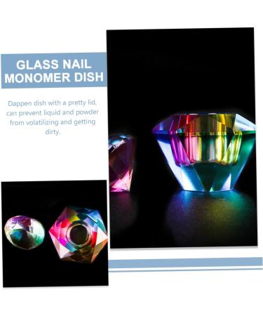 minkissy Glass Mug with Lid Shot Glass with Lid Glass Cups with Lid Dappen Dish Nail Dish Acrylic Liquid Holder Monomer Holder Plate Crystal Glass Crystal Liquid Cup Manicure Nail Supplies - Buy Online on GoSupps.com