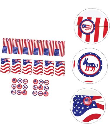 ifundom 12pcs Independence Day Paper Bag Independence Day Candy Bags Treat Bag Candy Packaging Bags Seal Gift Pouches 4th of July Candy Bags Gift Tag Sticker Memorial Shopping Bag Wedding - Buy Online on GoSupps.com