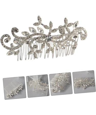 Housoutil Rhinestone Hair Combs Wedding Hair Comb Hair Comb Clips Hair Side Comb Bridal Hair Comb Hair Combs for Wedding Decor Tiara Rhinestones Bride Accessories Zinc Alloy White - Buy Online on GoSupps.com