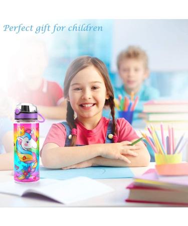 Cute Unicorn Water Bottle for School Kids Girls - BPA Free, Leak Proof, Easy to Clean - 23oz - Buy Online on GoSupps.com