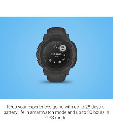 Garmin Instinct 2 Outdoor GPS Watch - Graphite, Non-Solar, 45mm, Multi-GNSS Support - Buy Online on GoSupps.com