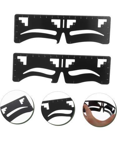 MAGICLULU 2pcs Eyebrow Ruler Female Eyebrow Makeup Stencil Makeup Tools Eyebrow Card Balance Stainless Steel - Buy Online on GoSupps.com