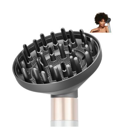 Hair Diffuser Attachment for Dyson Airwrap Upgraded Diffuser Nozzle Compatible with Airwrap Styler Curl-Defining Attachment for Wavy Curly Coil Hair for Replacement Part NO.973365-01 Grey