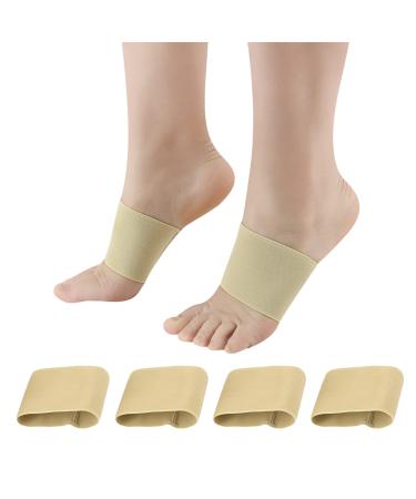 Copper Plantar Fasciitis Relief Sleeves (4PCS)  Arch Support Brace Compression Sleeve for Foot Care  Plantar Fasciitis Socks Bands for Heel Spurs  Flat Feet  Fallen Arches  High Arch and Foot Injury Beige