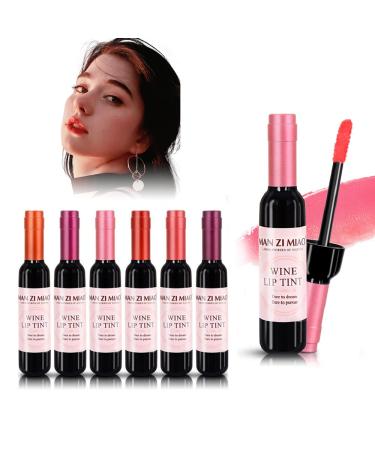 TAYNING Wine Liquid Lipstick Set 6 Colors  Wine Lip Tint  Long Lasting Lip Makeup  Lip Gloss and Matte with Wine Bottle Cover  Lipstick for Women  Waterproof  Stay All Day  Gift for Women