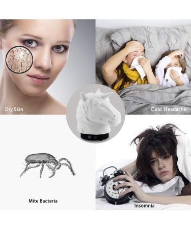 Unicorn Essential Oil Diffuser 160ml - Whisper-Quiet Ultrasonic Cool Mist Humidifier with 7 Color LED Lights - Ceramic Ornament for Home - US 120V - Buy Online on GoSupps.com