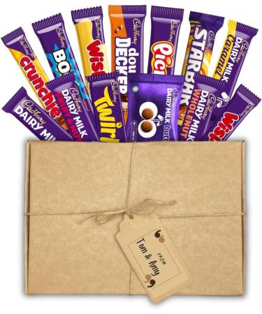 Personalised Cadbury chocolates hamper gift for everyone in unique presentation Full Sized Bars of the most favourite flavours comes with your own meaningful message (Personalised) - Buy Online on GoSupps.com