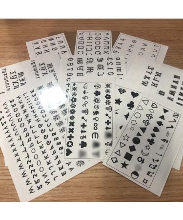 Alphabet Temporary Tattoo Stickers - 10 Sheet DIY Name Kit | English Letters Black Fake Tattoo Art Font - Buy Online on GoSupps.com