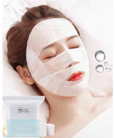 Ultra Stretchy Cotton Pads for Face (200 Pcs) - Stretchy DIY Face Mask Stretchable Wet compress cotton Moisturizing Facial Makeup Pads Breathable Cotton Pads for Facial/Eye/Nails Makeup Remover