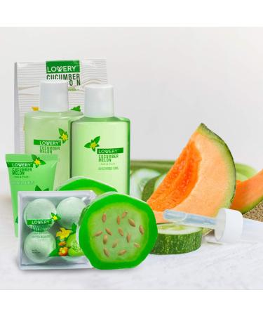 Fathers Day Home Spa Bath Basket Gift Set - Aromatherapy Kit with Natural Cucumber & Organic Melon - 12pc Skin Care Set for Men & Women - Buy Online on GoSupps.com